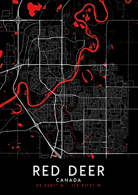 Red Deer Dark Map