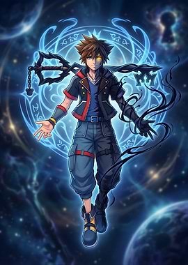 Sora Kingdom Hearts in Dark Mode