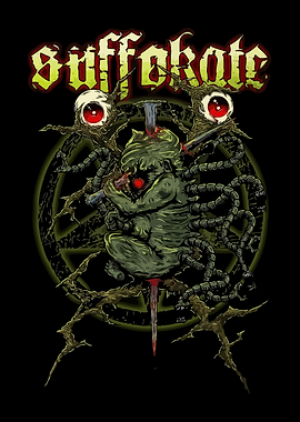 Suffocate Band Logo with Demonic Baby