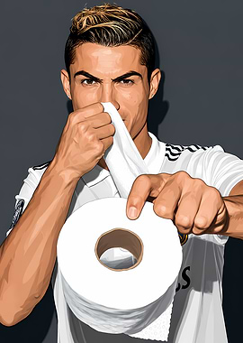 Cristiano Ronaldo with Toilet Paper