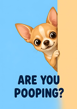Cute Chihuahua Peeking with Text