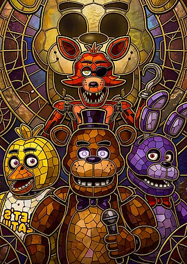 Five Nights at Freddy's Stained Glass Art