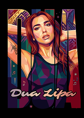 Dua Lipa Pop Art Portrait