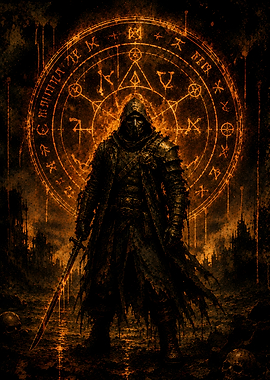 Dark Warrior with Occult Symbol