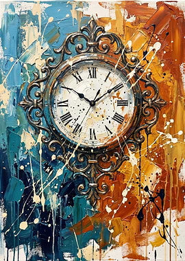 Abstract Clock Painting