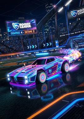 A neon lit Dominus Rocket League Dominus Car