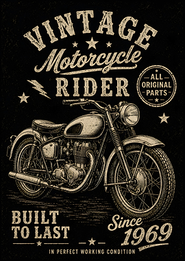 Vintage Motorcycle Rider Poster