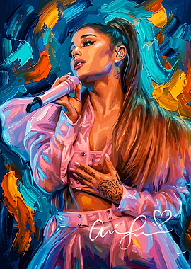 Ariana Grande Singing with Microphone