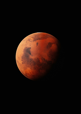 Planet Mars in Space