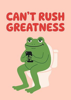 Frog on Toilet with Phone