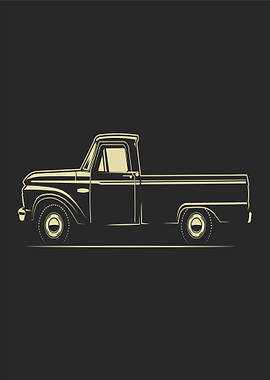 Vintage Pickup Truck Silhouette