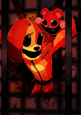 Scary Dog and Bear in Cage