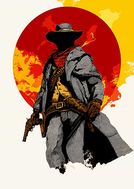 Western Cowboy with Revolver