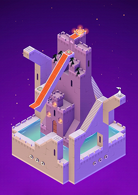 Escher-inspired Castle with Characters