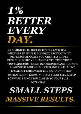 1% Better Every Day Motivational Poster
