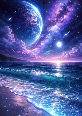 Cosmic Ocean Sunset