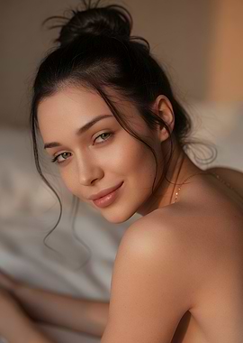Young Woman with Hair Bun