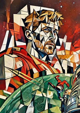 Abstract Portrait of a Man in Space