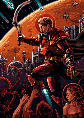 Red Rising Sci-fi Warrior on Mars