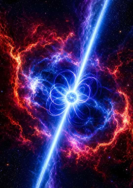 Cosmic Nebula with Pulsar Beam