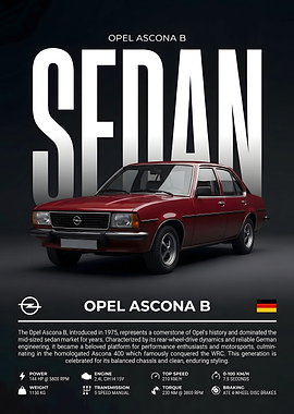 Opel Ascona B Sedan Poster