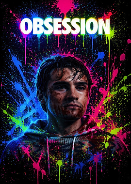 Obsession Poster with Splattered Paint