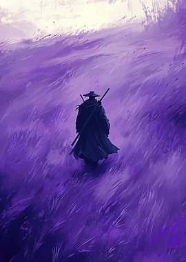 Samurai in a Purple Field