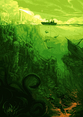Underwater Kraken and Sunken City