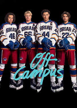 Four Hockey Players with 'Off Campus' Text