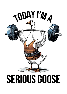 Serious Goose Weightlifting