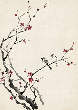 Birds on a Plum Blossom Branch