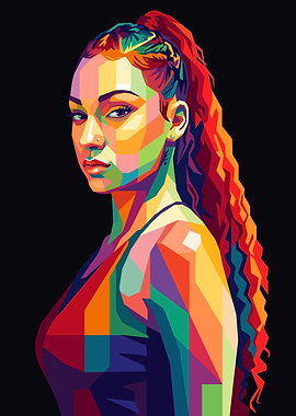 Colorful Portrait of a Bhad Bhabie