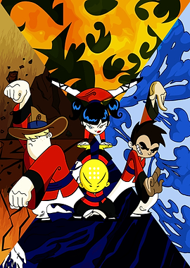 Four Martial Artists in Dynamic Poses
