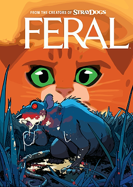 Feral Comic Cover with Cat and Rat