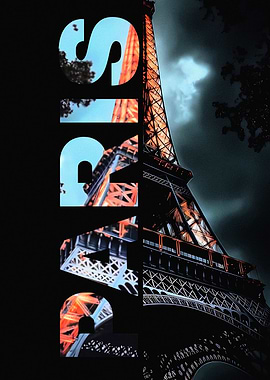 Paris Eiffel Tower Text Art