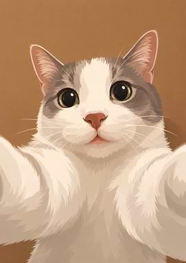 Cute Cat Taking a Selfie