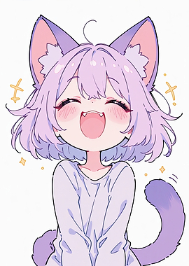 Cute Cat Girl Anime Character