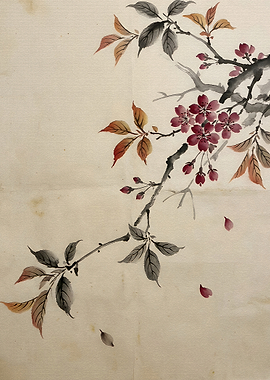 Japanese Cherry Blossom Painting