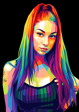 Colorful WPAP Portrait of a Bhad Bhabie