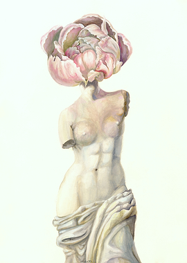 Venus Sculpture with Flower Head