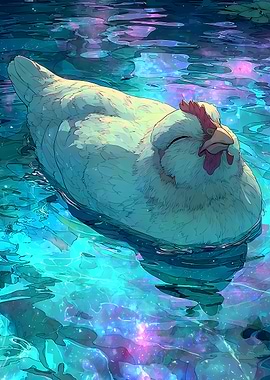 Chicken Floating in Cosmic Water