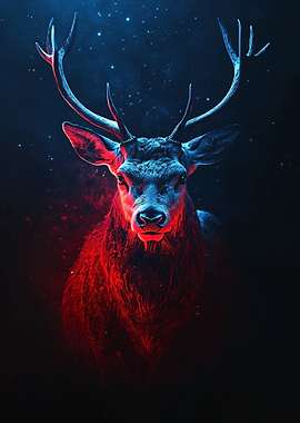 Majestic Stag Under Starlight
