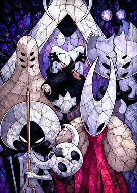 Hollow Knight Characters Stained Glass Art
