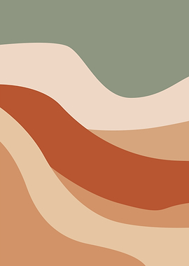 Abstract Wavy Landscape Art