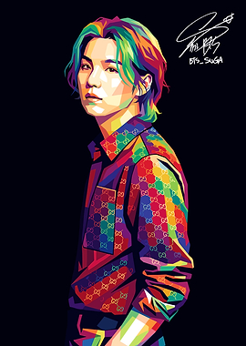 Pop Art Portrait of BTS Suga