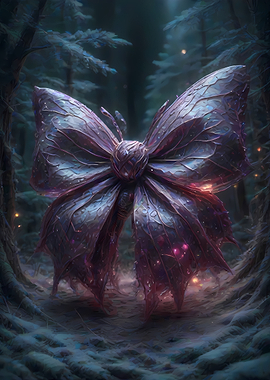 Enchanted Butterfly in a Dark Forest