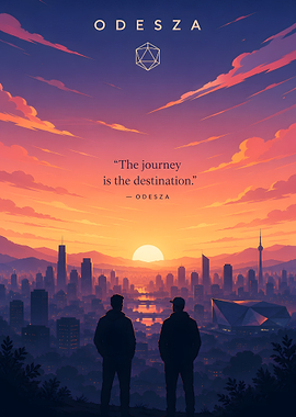 Odesza City Sunset' Poster, picture, metal print, paint by Dicky