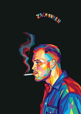 Zach Bryan Pop Art Portrait