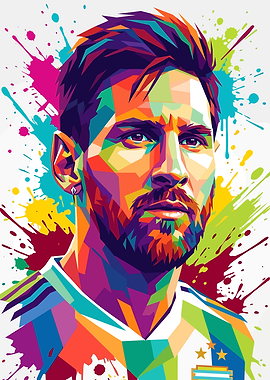 Lionel Messi Pop Art Portrait