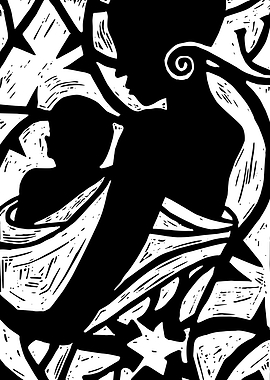 Mother and Child Silhouette
